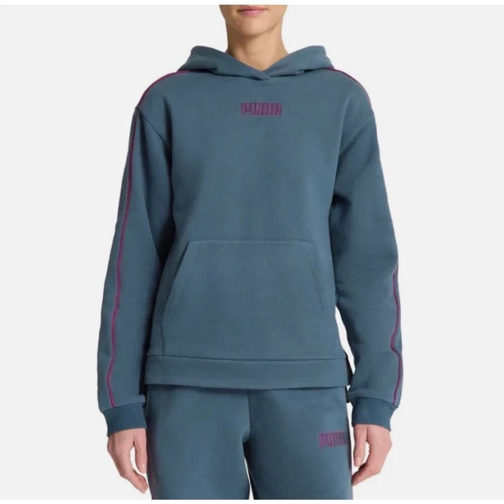PUMA Women’s Fleece Hoodie – Blue – Size S